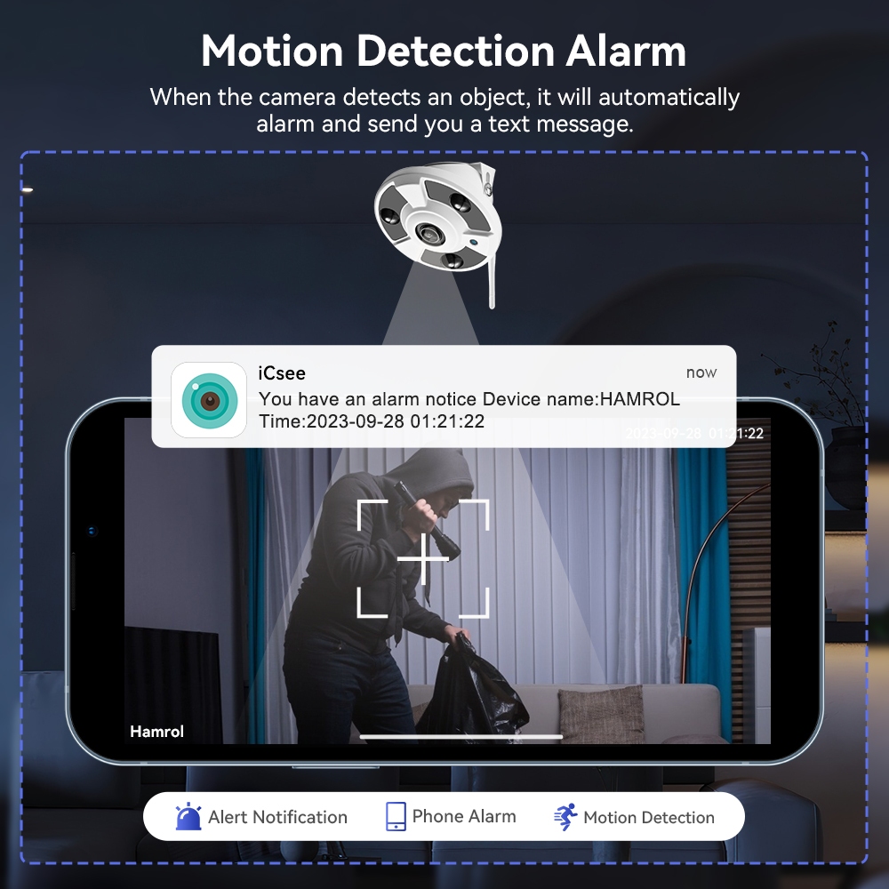 Hamrol camera Hồng Ngoại wifi Không Dây 5mp 1.7mm