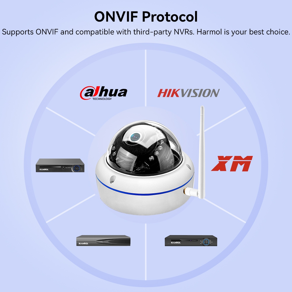 Hamrol camera Không Dây 5mp Chống Thấm Nước Hồng Ngoại Nhìn Ban Đêm Cho cctv icsee app