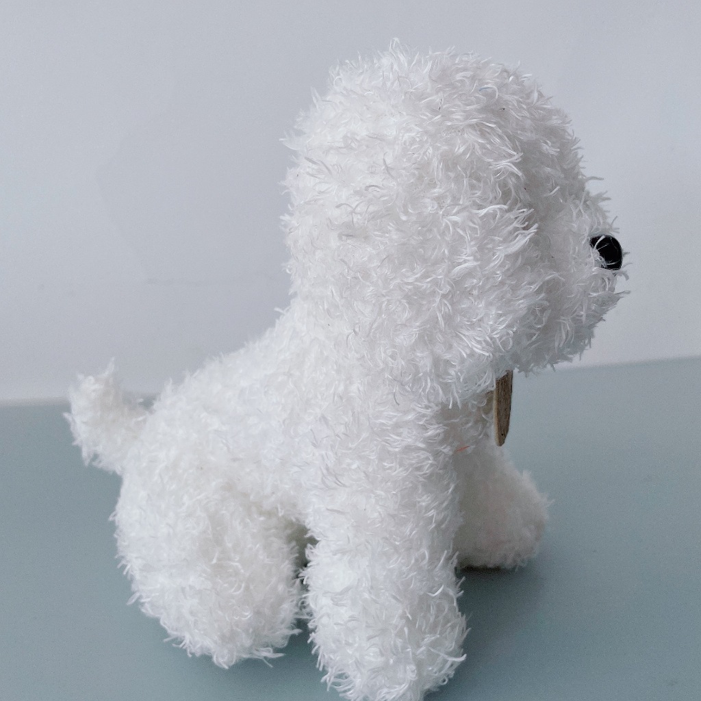 Đồ chơi nhồi bông Hình Chú Chó Mềm Mại 20cm Màu Trắng / Nâu Dễ Thương Cho Bé Gái