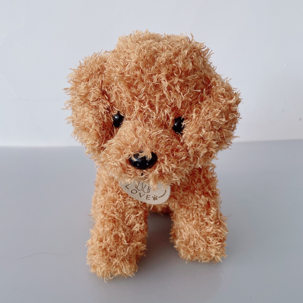 Đồ chơi nhồi bông Hình Chú Chó Mềm Mại 20cm Màu Trắng / Nâu Dễ Thương Cho Bé Gái