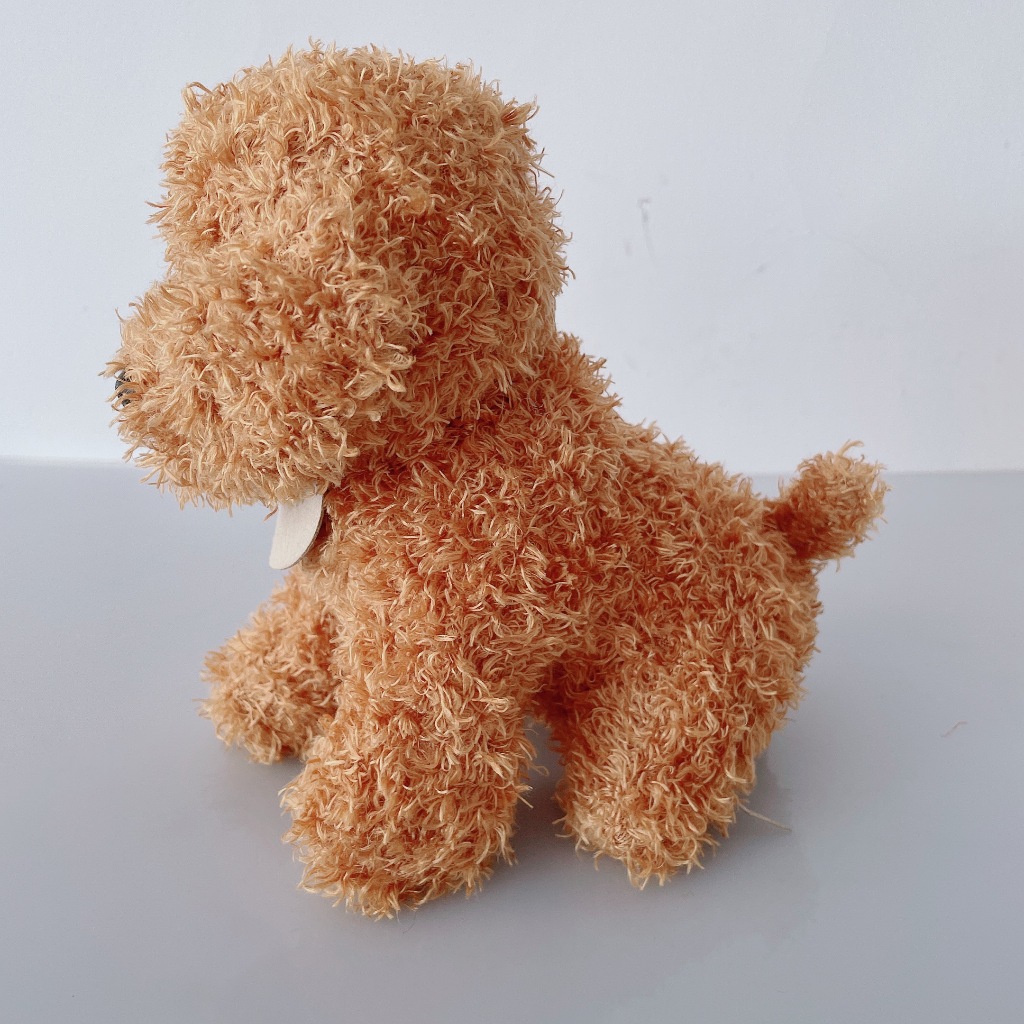 Đồ chơi nhồi bông Hình Chú Chó Mềm Mại 20cm Màu Trắng / Nâu Dễ Thương Cho Bé Gái