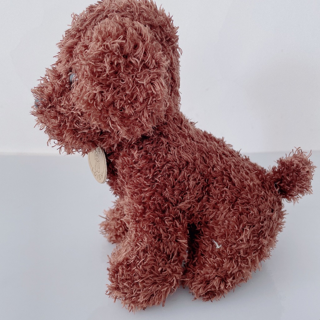 Đồ chơi nhồi bông Hình Chú Chó Mềm Mại 20cm Màu Trắng / Nâu Dễ Thương Cho Bé Gái