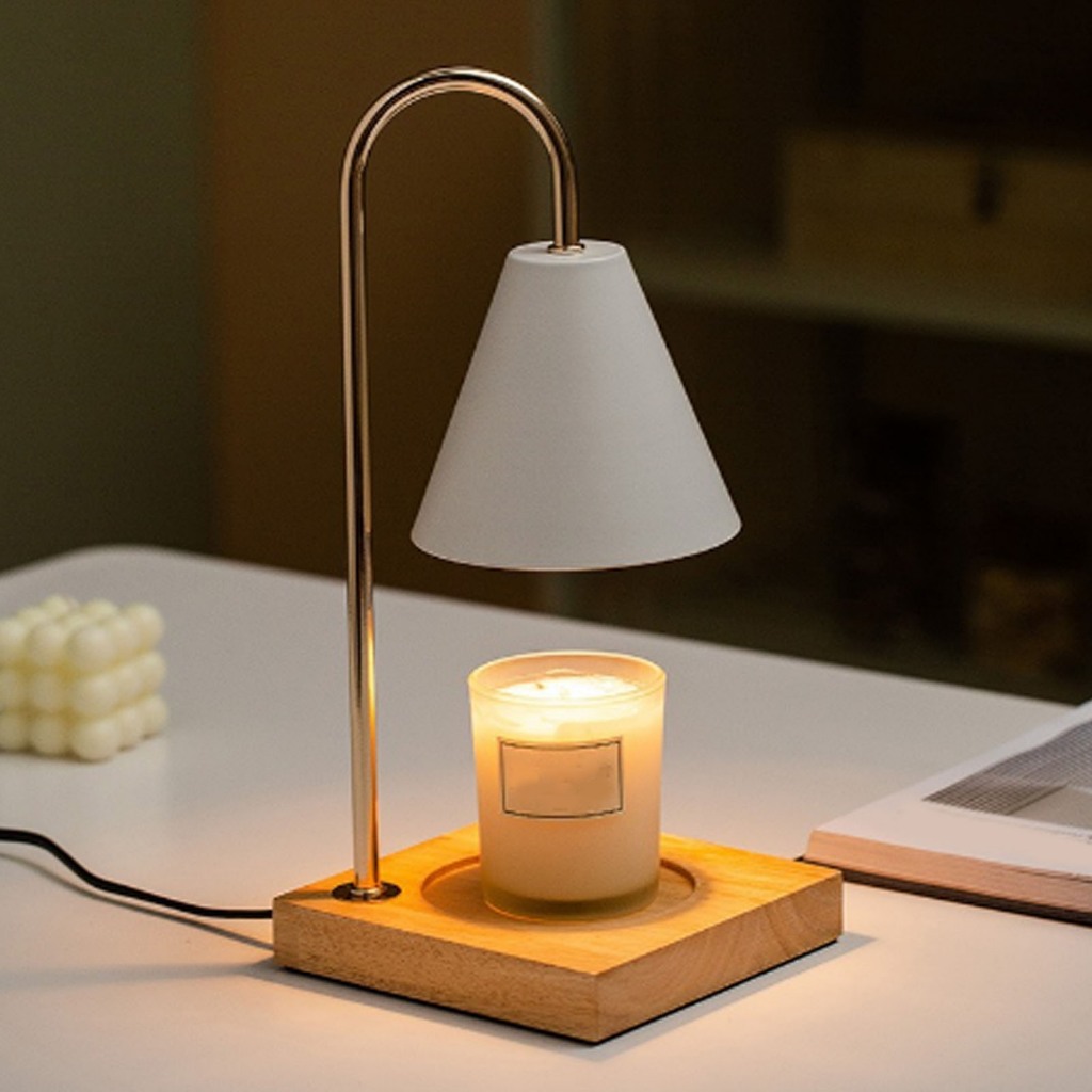 Sunny corner Có hàng sẵn Đèn sưởi ấm nến không khói có thể điều chỉnh độ sáng Trang trí đèn thơm nóng chảy cho phòng ngủ EU 220V