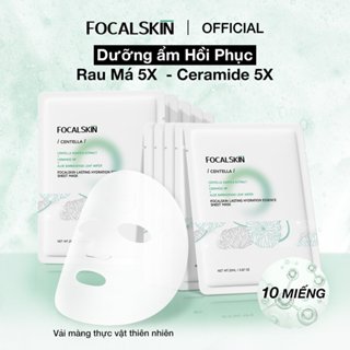 【COMBO 10  FOCALSKIN Mặt Nạ Giấy B5 RAU MÁ 5X Ceramide 5X Cấp Ẩm Phục Hồi Da Tổn Thương 25ml | Mask giấy dưỡng ẩm