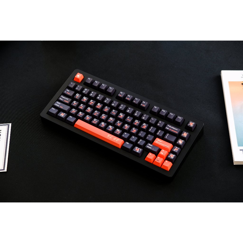 Keycaps phiên âm màu cam đen GMK, Keycaps 151 phím Cherry Profile DYE-SUB Keycaps GMK được cá nhân hóa cho bàn phím cơ