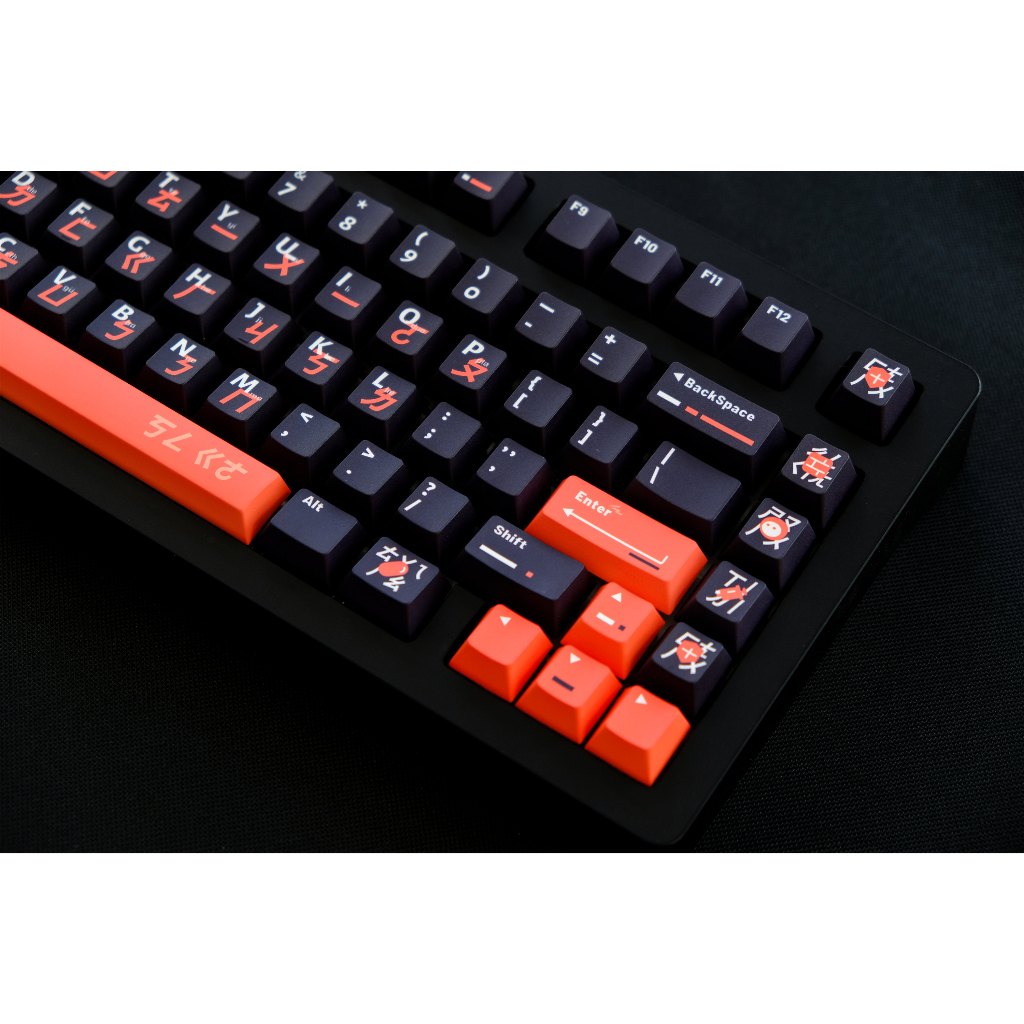 Keycaps phiên âm màu cam đen GMK, Keycaps 151 phím Cherry Profile DYE-SUB Keycaps GMK được cá nhân hóa cho bàn phím cơ