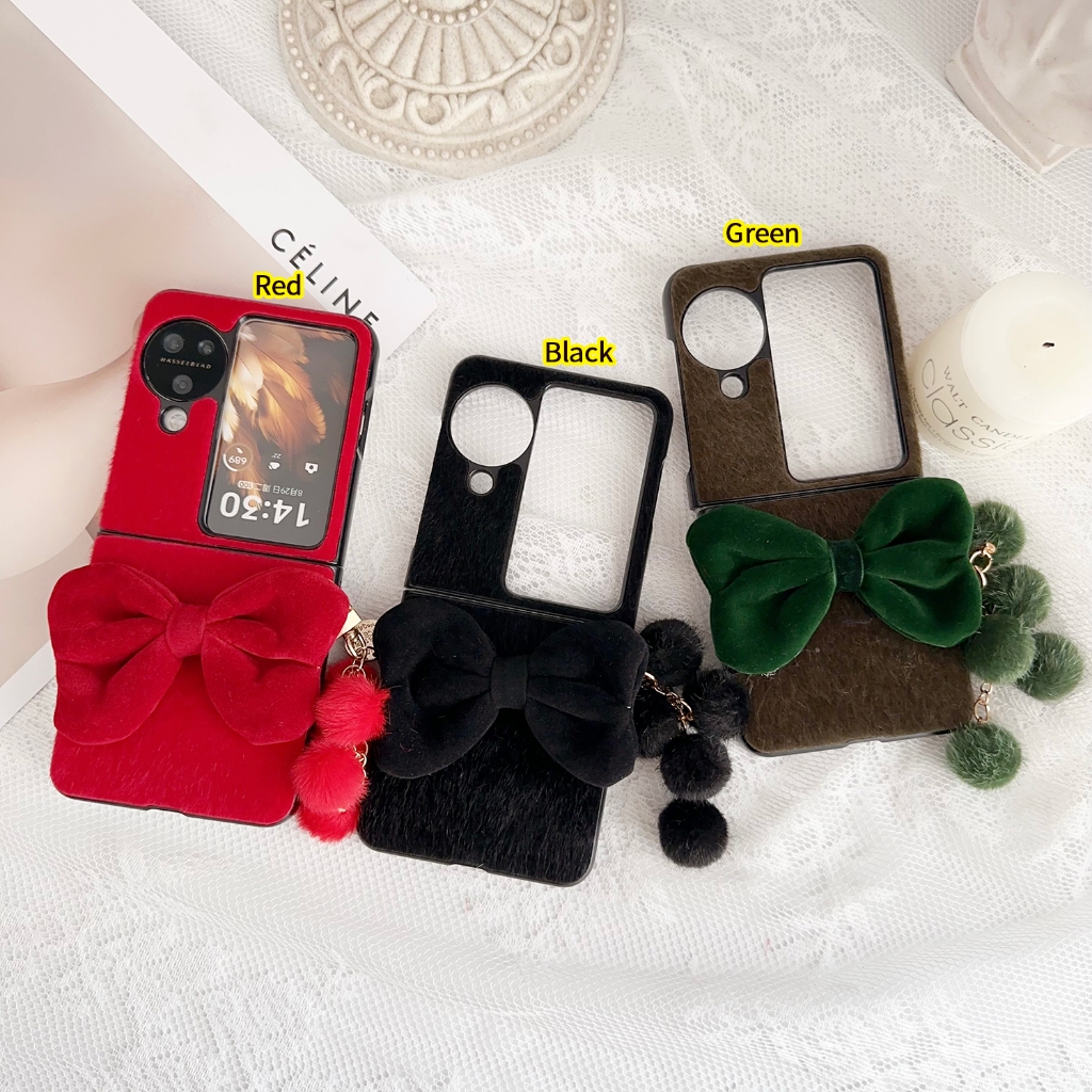 Ốp Bao Da Điện Thoại Nắp Lật Đính Nơ Cho OPPO Find N2 N3 FLIP