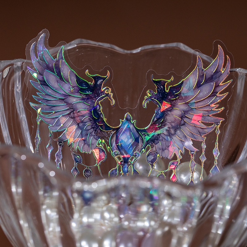 Mr. Paper 20 vé/túi Dán chống thấm nước PET Đôi cánh thiên thần mơ ước Vỏ sò dán Sáng tạo tài khoản Nguyên liệu ghép đôi goolka DIY điện thoại di động Cái cốc Hình dán trang trí