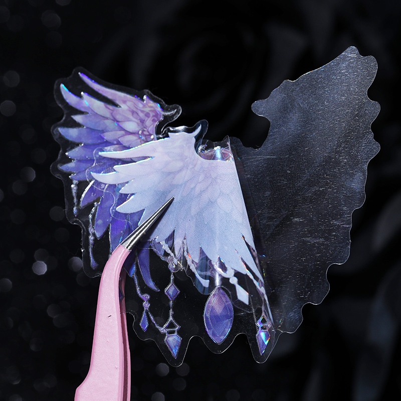 Mr. Paper 20 vé/túi Dán chống thấm nước PET Đôi cánh thiên thần mơ ước Vỏ sò dán Sáng tạo tài khoản Nguyên liệu ghép đôi goolka DIY điện thoại di động Cái cốc Hình dán trang trí