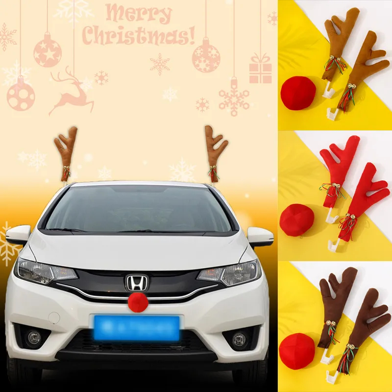 Bộ trang trí nóc xe hơi Giáng sinh Bộ trang trí nai sừng tấm Giáng sinh trang trí cửa sổ xe tuần lộc cho ô tô, xe tải, SUV