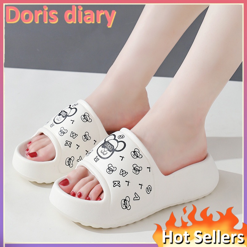 【Doris diary】Dép Xỏ Ngón eva Đế Dày Chống Trượt In Hoạt Hình Kiểu Hàn Quốc Thời Trang Cho Nữ