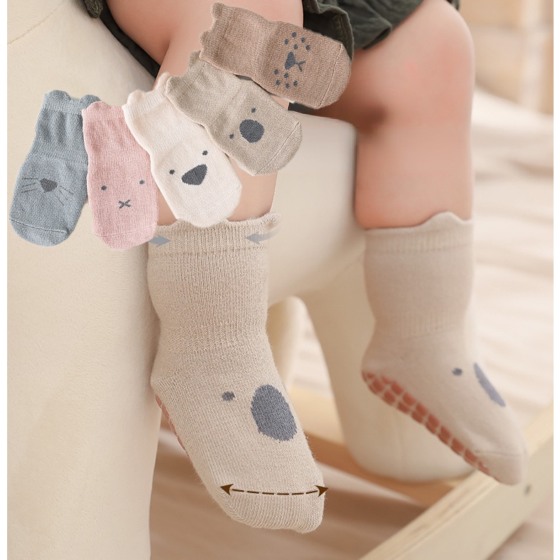 Vớ cotton Co Giãn Chống Trượt Thời Trang Thu Đông Dành Cho Trẻ Em