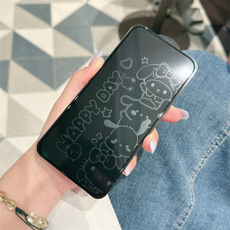Mới Ốp Điện Thoại Kính Cường Lực hd In Hình Hello kitty Gấu winnie Đáng Yêu Cho iphone 15 plus 15 pro max 14 pro