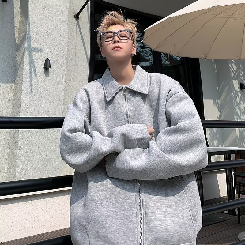 Áo khoác jacket nam thời trang phong cách hàn quốc simple 100%cotton form rộng nữ coat oversized áo khoác dây kéo unisex