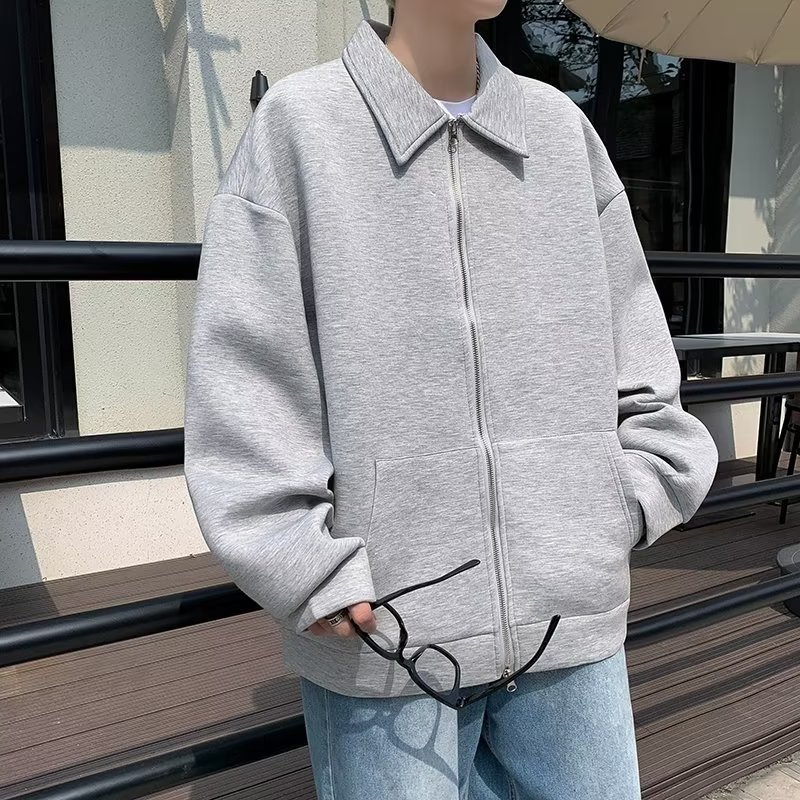 Áo khoác jacket nam thời trang phong cách hàn quốc simple 100%cotton form rộng nữ coat oversized áo khoác dây kéo unisex