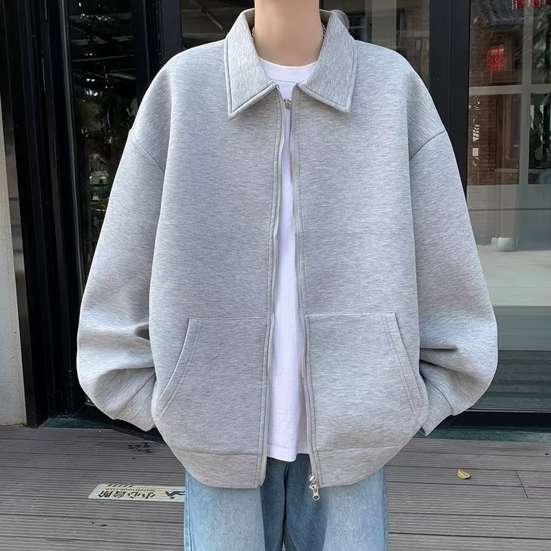 Áo khoác jacket nam thời trang phong cách hàn quốc simple 100%cotton form rộng nữ coat oversized áo khoác dây kéo unisex