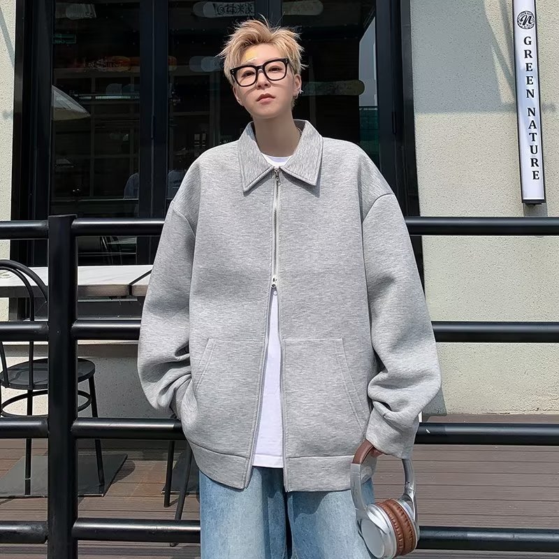 Áo khoác jacket nam thời trang phong cách hàn quốc simple 100%cotton form rộng nữ coat oversized áo khoác dây kéo unisex