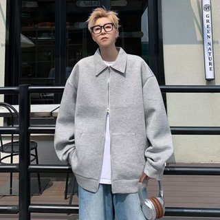 【M-3XL Áo khoác jacket nam thời trang phong cách hàn quốc simple 100%cotton form rộng nữ coat oversized áo khoác dây kéo unisex
