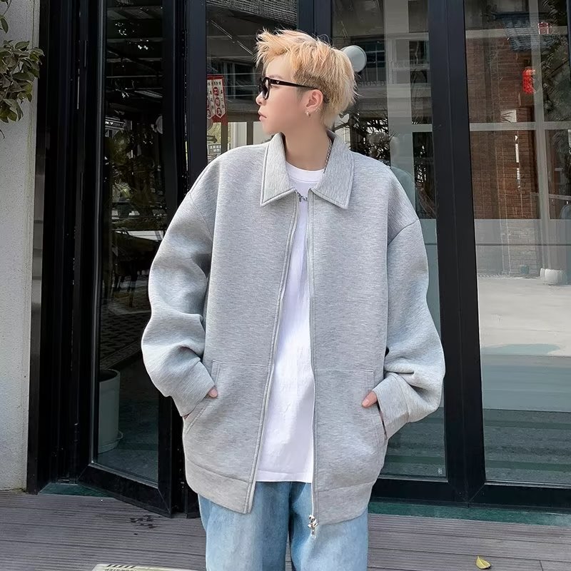 Áo khoác jacket nam thời trang phong cách hàn quốc simple 100%cotton form rộng nữ coat oversized áo khoác dây kéo unisex
