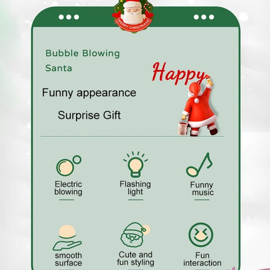 Máy Thổi Bong Bóng Tự Động Có Nhạc Và Đèn Flash Vui Nhộn Hình Ông Già Noel