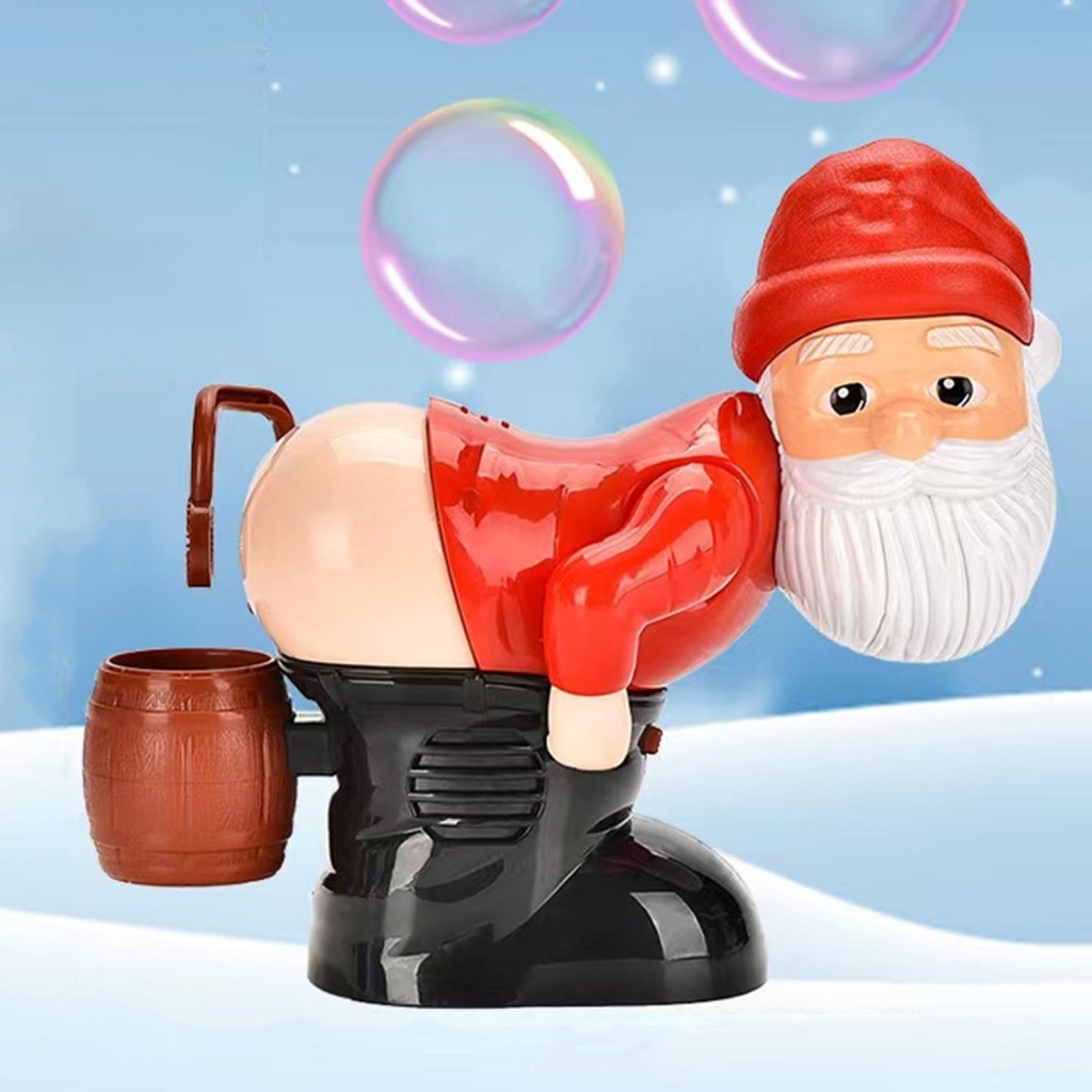 Máy Thổi Bong Bóng Tự Động Có Nhạc Và Đèn Flash Vui Nhộn Hình Ông Già Noel