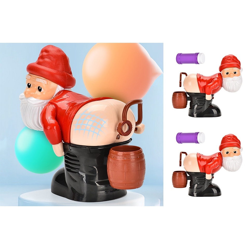Máy Thổi Bong Bóng Tự Động Có Nhạc Và Đèn Flash Vui Nhộn Hình Ông Già Noel