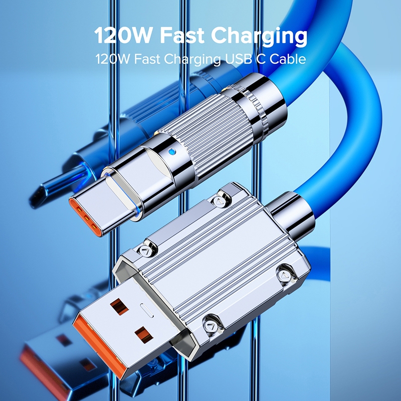 Dây Cáp Sạc qoovi 120w usb type c 6a Chất Lượng Cao silicone