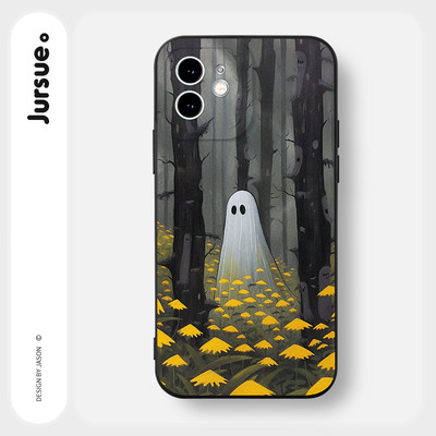 Ốp lưng JURSUE mềm dễ thương đẹp độc lạ đen Cho iPhone 17 16 15 14 13 12 11 Pro Max SE 2020 X XR XS ip 8 7 Plus Y4320