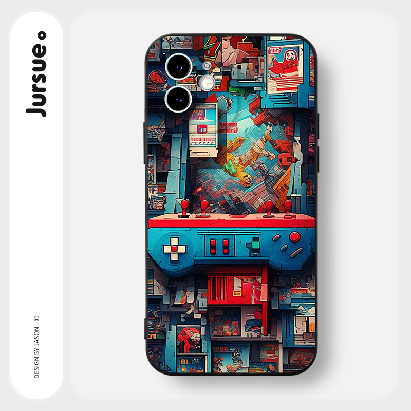 Ốp lưng JURSUE mềm chống bẩn ngộ nghĩnh ngầu nam đen Cho iPhone 15 14 13 12 11 Pro Max SE 2020 X XR XS 8 7 ip 6S 6 Plus Y4313