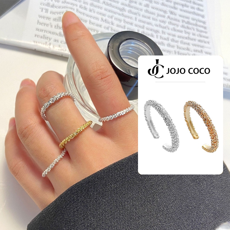 JOJO COCO Nhẫn Hở Hình Trái Tim Có Thể Điều Chỉnh Kích Cỡ Dành Cho Nữ