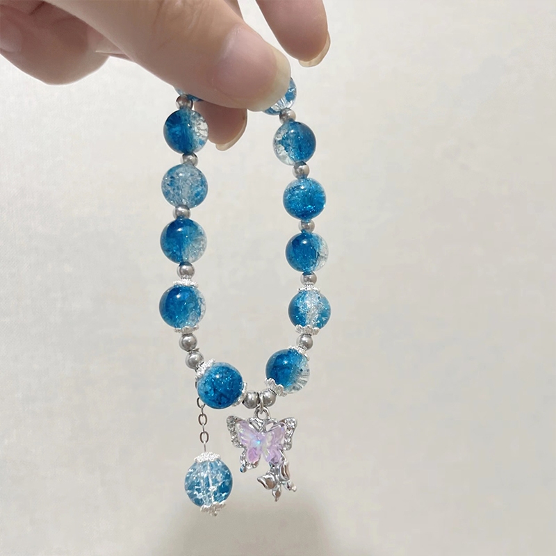 Miu🔮Vòng Tay Chuỗi Hạt Đá opal Nhân Tạo Hình Bướm Thời Trang Cho Chữ Best Friend