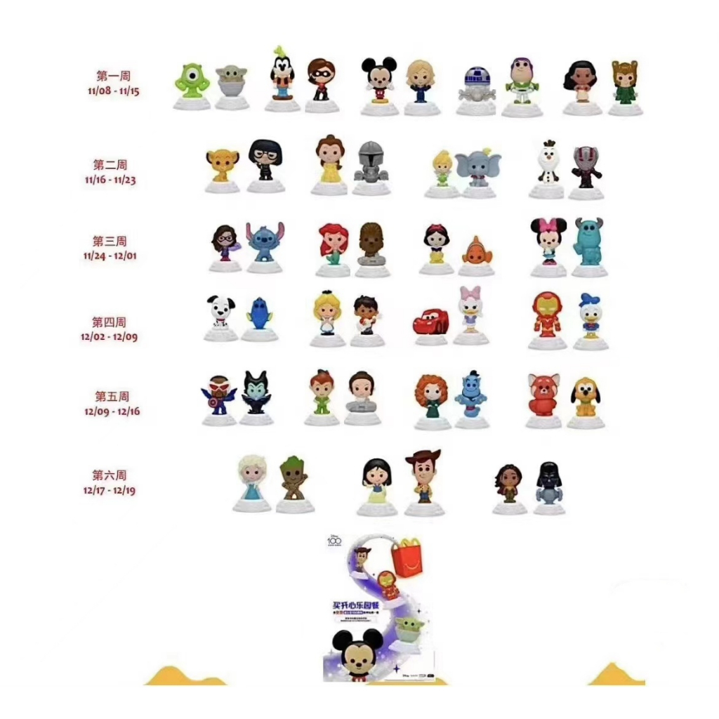 Mô Hình Đồ Chơi Nhân Vật Hoạt Hình disney Mcdonald 'S 100th 2023