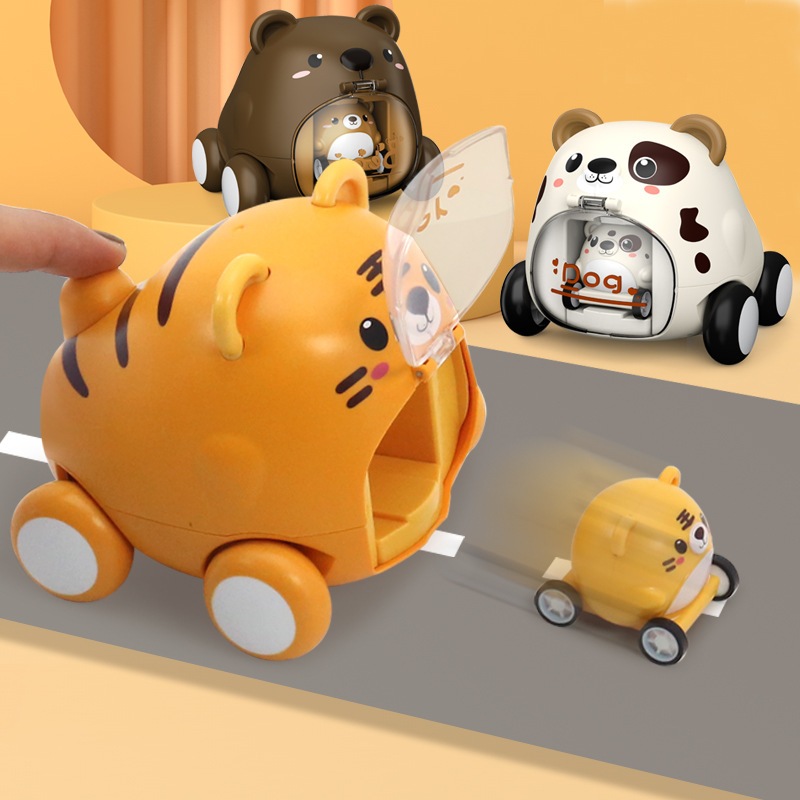Ô tô đồ chơi trẻ em cho bé trai bé gái xe chạy đà mẹ bồng con hình thú cute phóng ô tô con đồ chơi vận động
