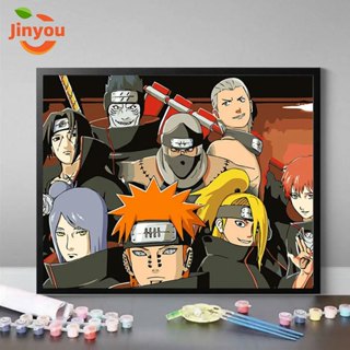  JINYOU【30*40cm Naruto tranh tô màu theo số màu acrylic nhân vật hoạt hình anime tranh số hoá quà tặng sinh nhật vẽ tay cho bé trai decor phòng ngủ 