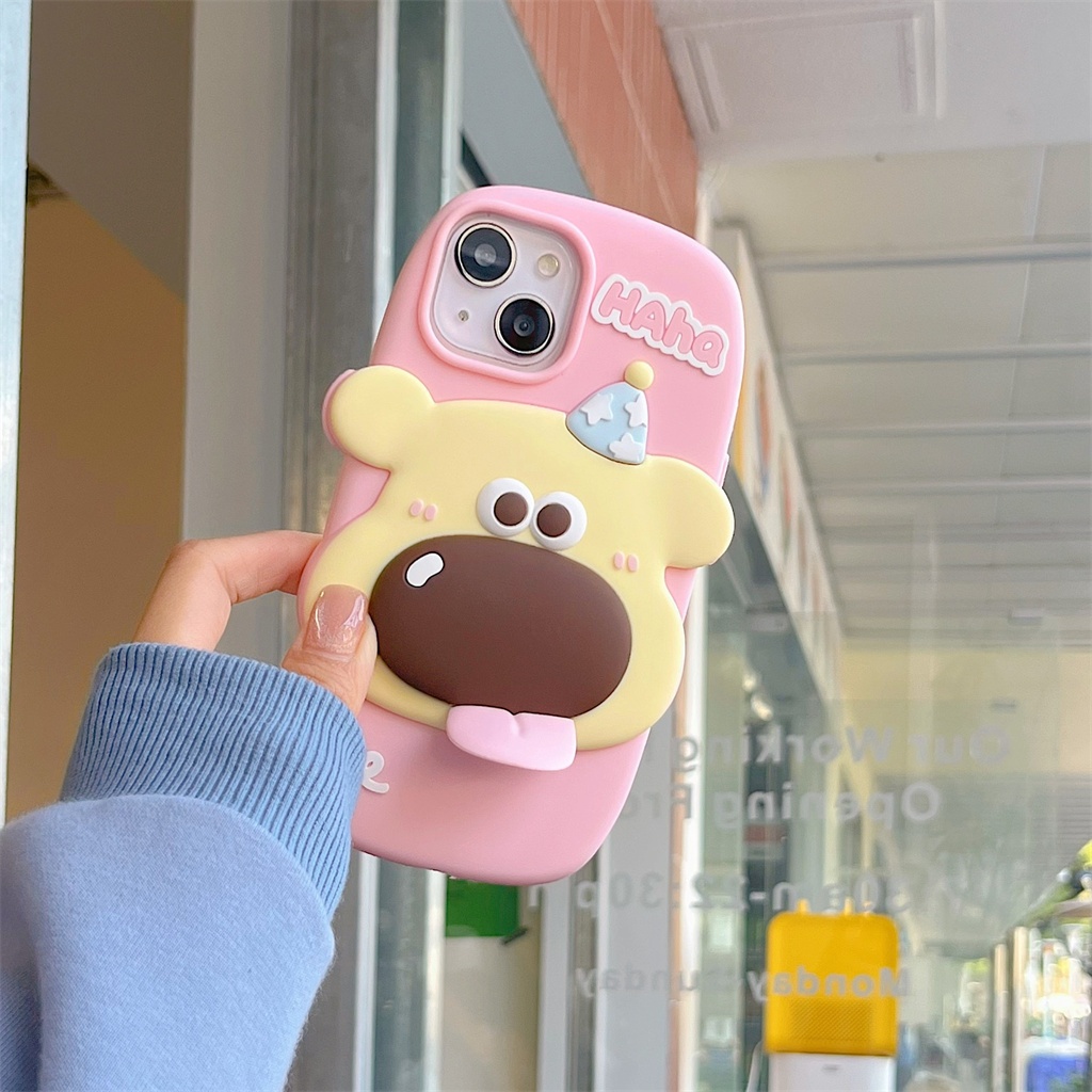 Ốp Điện Thoại Silicon Mềm Hình Cún 3d Cho iphone 15 pro max 14 pro max 13 pro max 12 pro max