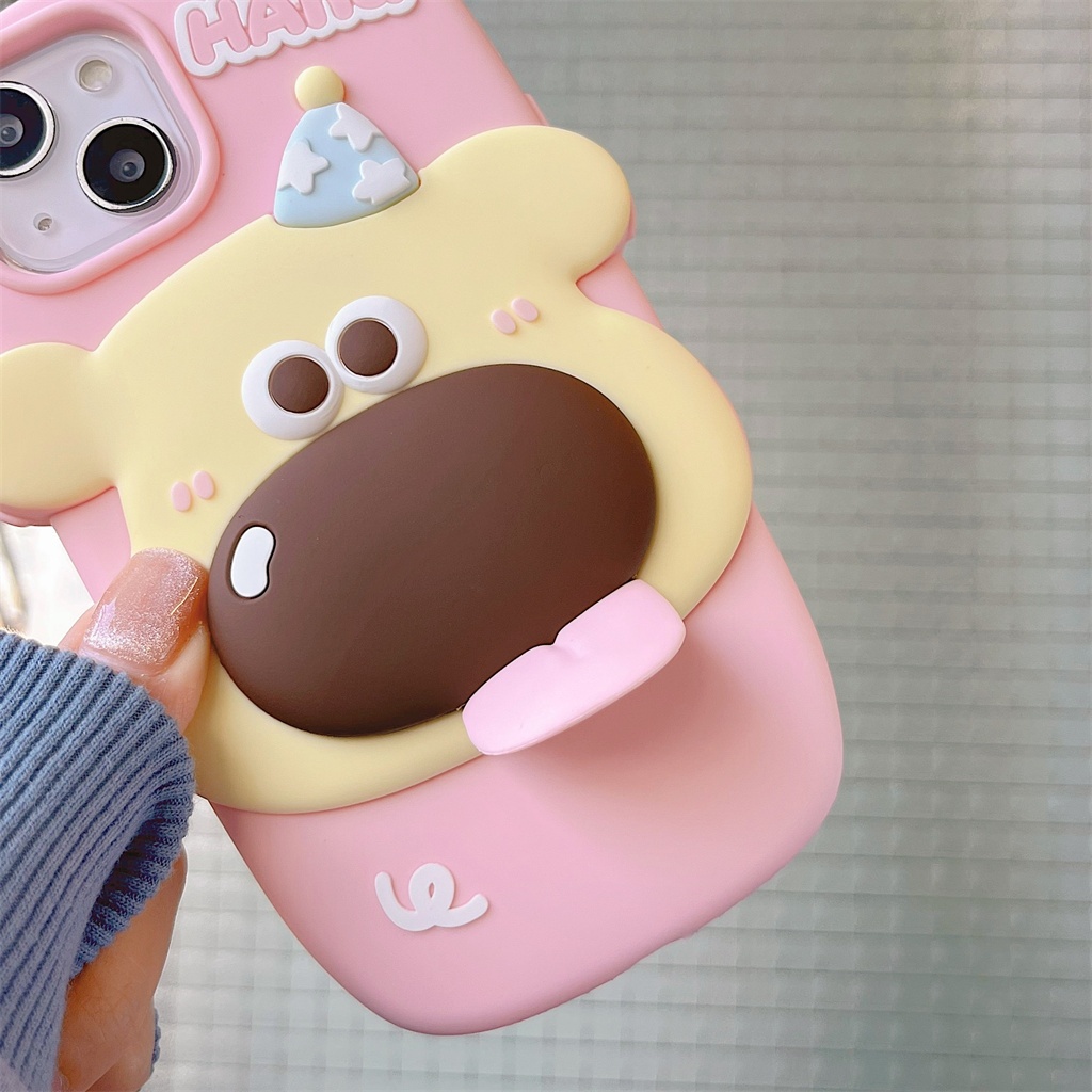 Ốp Điện Thoại Silicon Mềm Hình Cún 3d Cho iphone 15 pro max 14 pro max 13 pro max 12 pro max