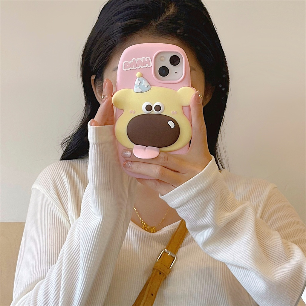 Ốp Điện Thoại Silicon Mềm Hình Cún 3d Cho iphone 15 pro max 14 pro max 13 pro max 12 pro max