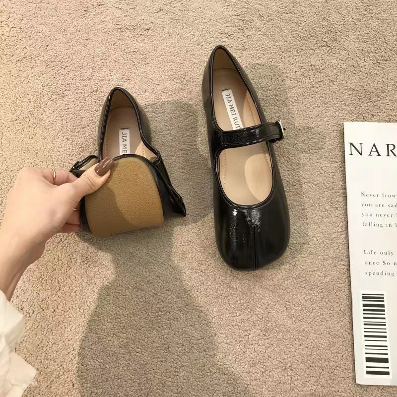 Giày nữ đế bệt mềm phong cách Mary Jane phong cách retro thời trang xuân hè 2022