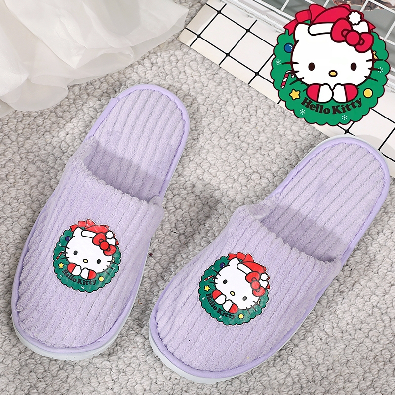 Dép cotton Đi Trong Nhà Họa Tiết Hoạt Hình Giáng Sinh Dễ Thương