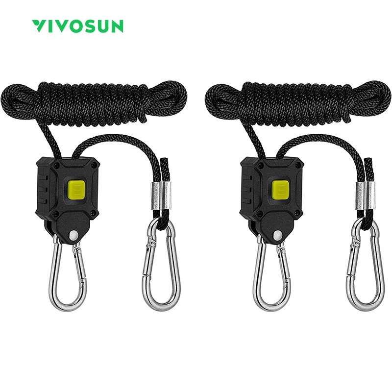VIVOSUN 1 Cặp Dây Treo Đèn Trồng Cây Chịu Được Sức Nặng 8-Ft Dài 1 / 8 Inch Bằng Kim Loại Có Thể Điều Chỉnh + Dây Thừng lbs