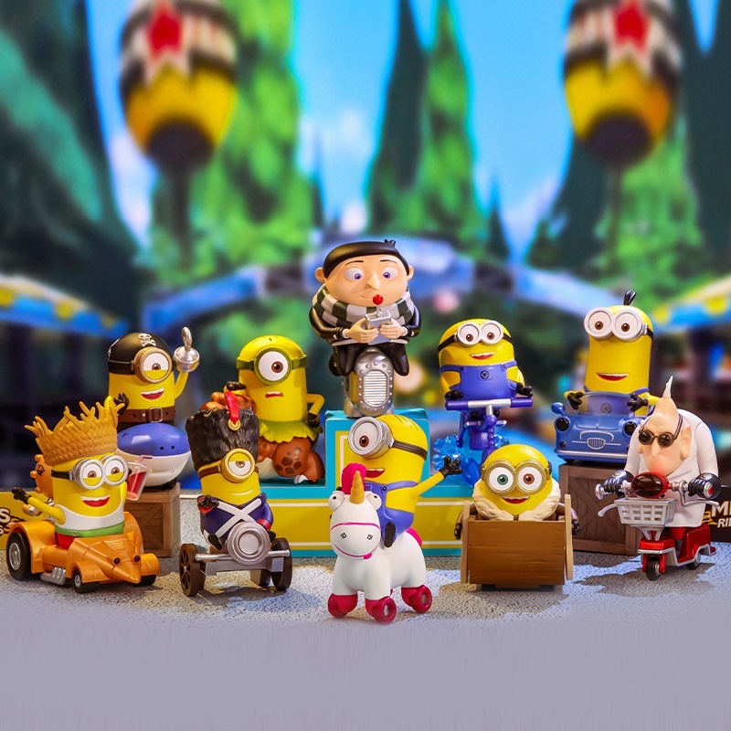 Đồ chơi hộp bất ngờ POPMART Minions Riders mô hình búp bê hành động đôi làm quà tặng sinh nhật trẻ em