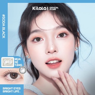 Kính áp tròng Kilala màu đen Soda Black lens cận 6 tháng DIA 14.2mm có độ (0-8) 1 cặp