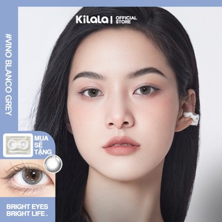 Kính áp tròng Kilala màu xám Vino Blanco Gray lens cận 6 tháng DIA 14.2mm có độ (0-8) 1 cặp