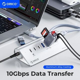 Orico bộ chia 2 cổng usb c hub 10gbps usb3.2 gen2 hub với 2 cổng usb a 2 cổng usb c aluminum cho macbook / macbook pro