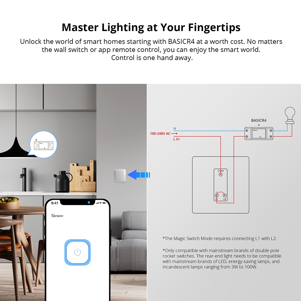Sonoff Công Tắc Thông Minh R4 Điều Khiển Bằng Giọng Nói Tiện Dụng Cho google home Amd alexa