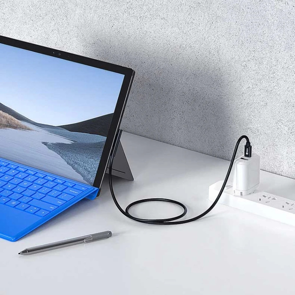 Dây cáp sạc nhanh nguồn điện USB loại C Fonken cho máy tính bảng Microsoft Surface Pro 7 3 4 5 6 15V 3A PD