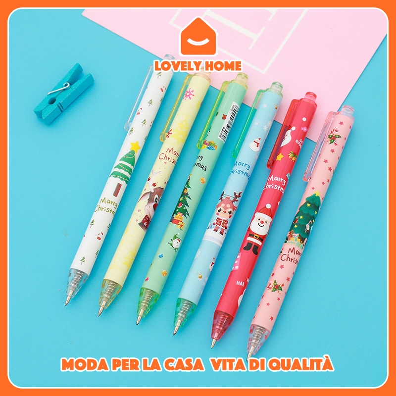 Giáng Sinh Báo Chí Bút Gel Sáng Tạo Hoạt Hình Sinh Viên Văn Phòng Phẩm Đen Báo Chí Bút Bi Chữ Ký Bút Đóng Hộp Sơn Nước Bút