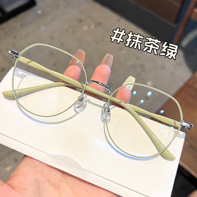 Mắt Kính Gọng Tròn Nhỏ Phẳng Mặt Trơn Chống Ánh Sáng Xanh Dương Cao Cấp Dành Cho Nữ Sinh Người Nổi Tiếng Trên Mạng Mùa Đông