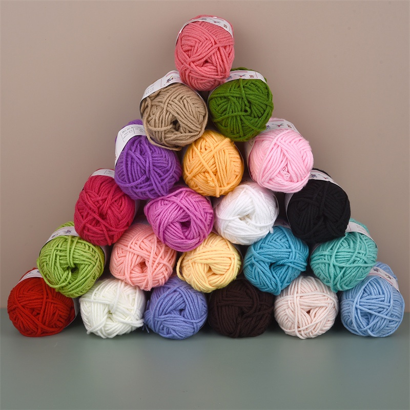25g 70m 27 Màu Năm sợi sữa bông Crochet sợi áo len khăn DIY chất lượng cao mềm tay đan chỉ
