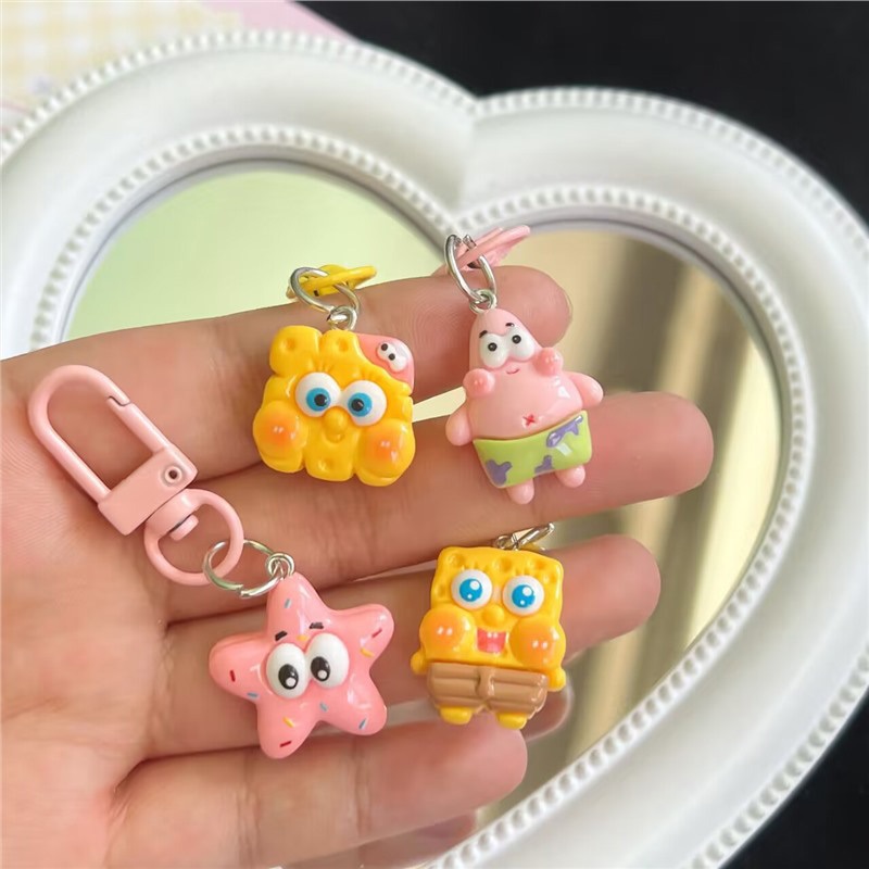 Miu🔮Móc Khóa Hoạt Hình spongebob Sao Biển Sáng Tạo Trang Trí Ba Lô Cho Nữ